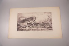 Radierung Horst Miesler Berlin Kongresshalle um 1970