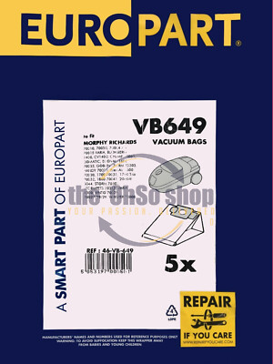 5 Sacchetti Ricambio Premair Storm Pets Varia Filtro 5 Sacchetti Originali Per Aspirapolvere Morphy Richards - Compatibili Con Premair, Storm Pets - Foto 2