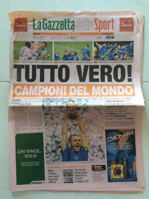 La Gazzetta Dello Sport - Italie Championne Du Monde 10 Juillet 2006
