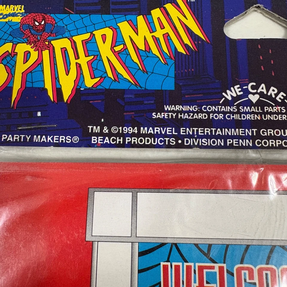 Banner de puerta vintage 1994 Marvel Spider-Man Party Makers 2' x 5' nuevo sellado Foto 4 de 4