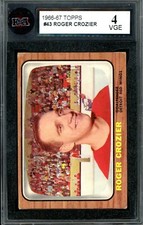 1966-67 TOPPS NHL HOCKEY #43 Roger Crozier KSA 4 VG-EX Detroit Red Wings Goalie