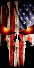 American Flag Punisher Skull cornhole board vinyl wraps