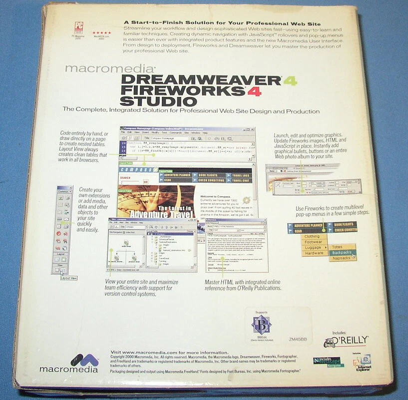 Macromedia Dreamweaver Fireworks Studio 4 Web Site Design Power Macintosh Mac - Image 2 of 4