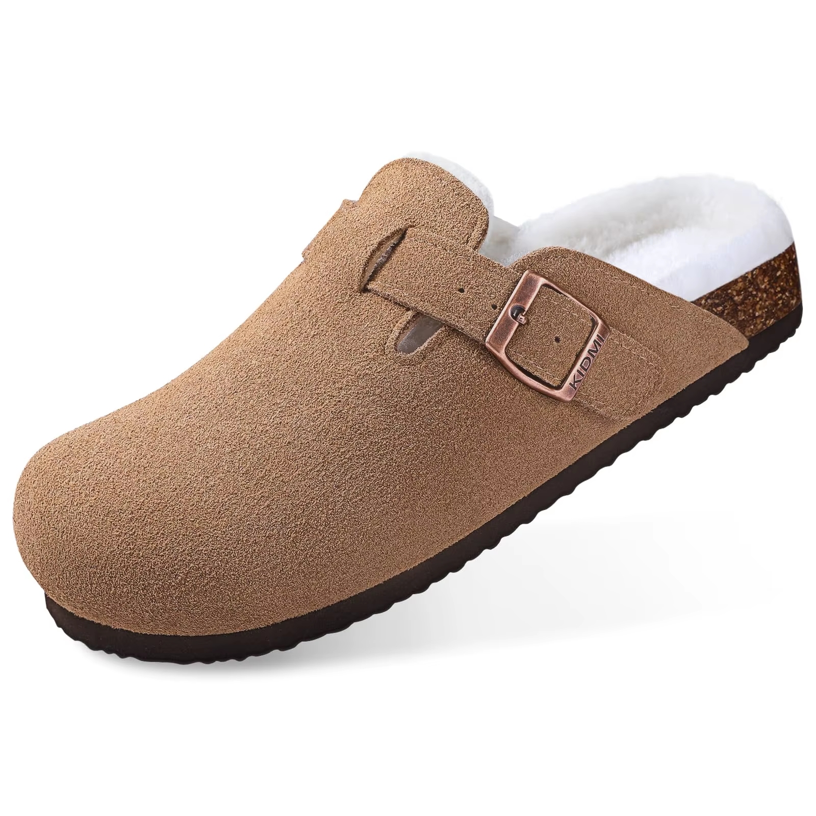 Stylish Suede Clogs with Cork Footbed and Arch Support for Men and Women-image