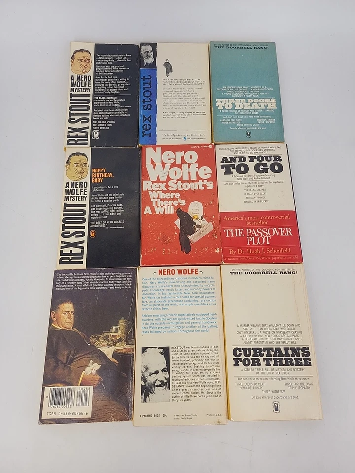  Rex Stout Nero Wolf 9 Book Lot Paperback Used 1960's-80's - Image 2 of 4
