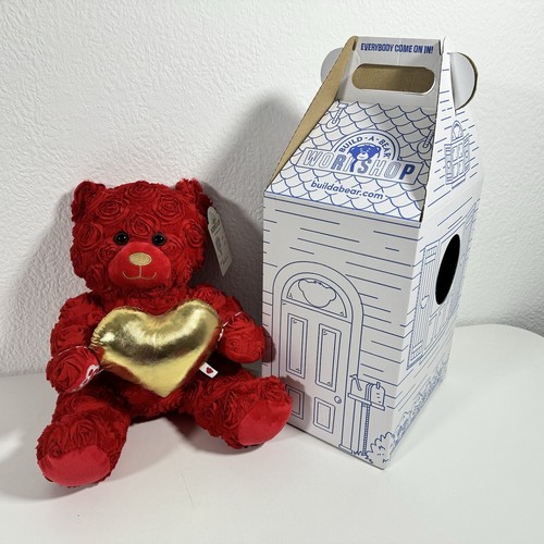 Build A Bear BAB Red Roses Bear Talking With Tag & Box Valentine Says I Love You - Picture 2 of 17