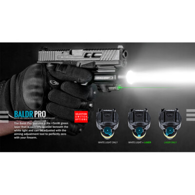 Olight Baldr Pro 1350 Lumen Pistol Flashlight with Green Laser