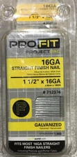 ProFit Straight Finish Nail 1-1/2” x 16 GA 1000 count  (712374) Galvanized Nails