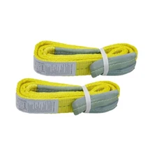 2Pack 6ft x 2in Lifting Sling Rigging Straps with Heavy Duty Flat Loops 12400LBS