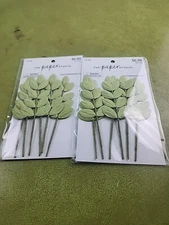 The Paper Studio Floral Embellishments Leaves Package of 6 Lot Of 2 K4