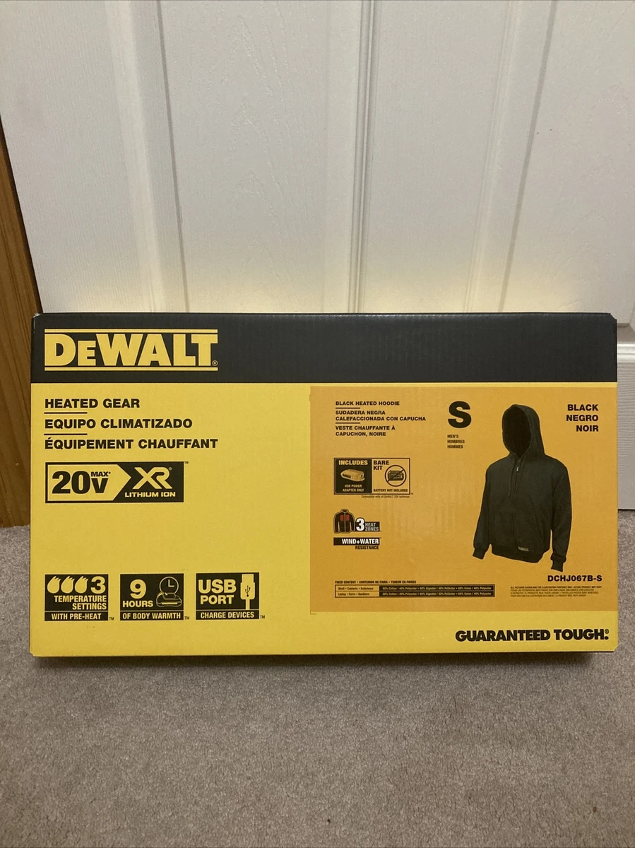 DEWALT 12V 20V MAX Li Ion Black Heated Hoodie Only S DCHJ067B S
