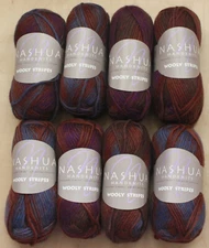Nashua Wooly Stripes Yarn 8 Skeins Brand New WS0079 Earthy