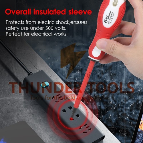 Thunder Tools 500V Insulated Screwdriver Voltage Tester 2-in-1 Reversible - Picture 3 of 46