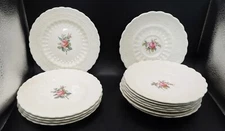 Spode Five Bread Plates Eight Saucers - Billingsley Rose Pattern
