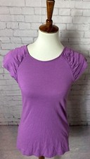 Banana Republic Ruffled Cap Sleeve purple Blouse Women's Size Medium