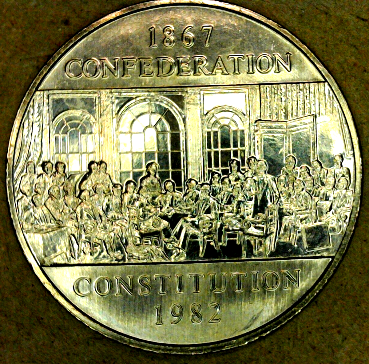 1982 Canada $1 Constitution Dollar Coin BU Queen Elizabeth II