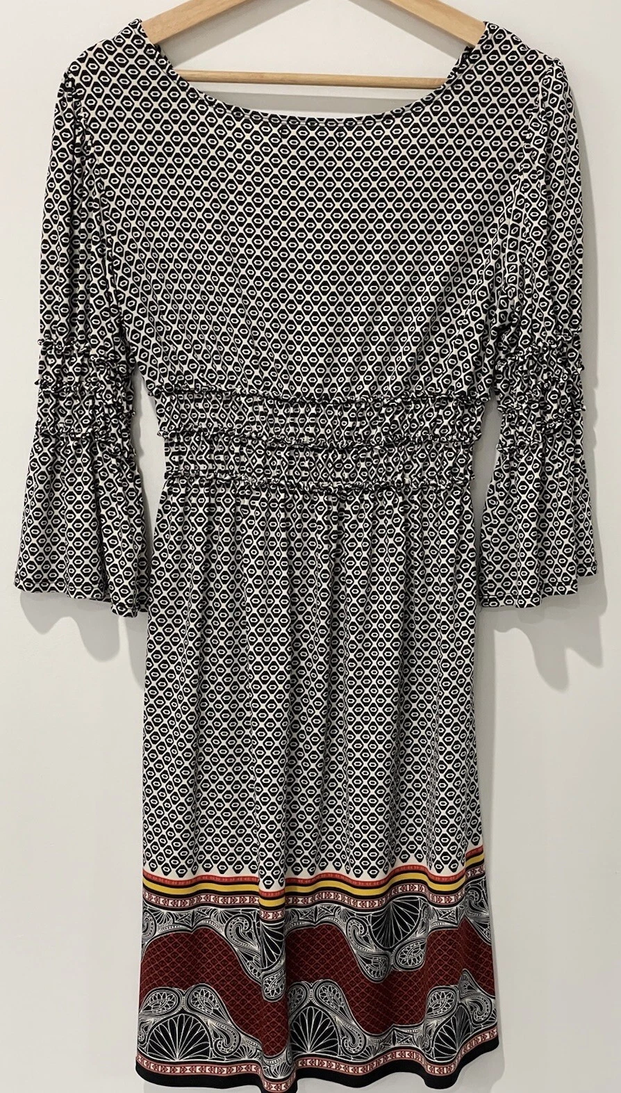 VETEMENTS Abito Max Edition A Line Maglia Donna Medium Y2K Smocked Babydoll Boho Ufficio