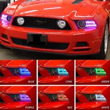 For 13-2014 Ford Mustang Bluetooth App Rgbw Multi-color Led Drl Board Headlight