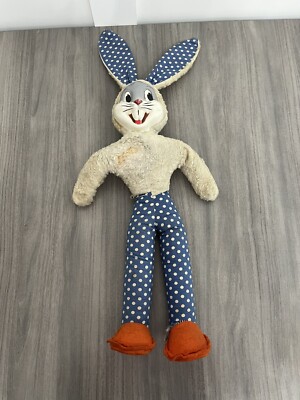 Vintage Warner Brothers Cartoons Inc. Bugs Bunny Doll 28  Tall Rare Rubber Face