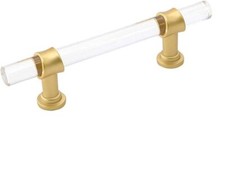 10 Pack 5 Inch Kitchen Cabinet Handles Gold Drawer Pulls Crystal Acrylic with...