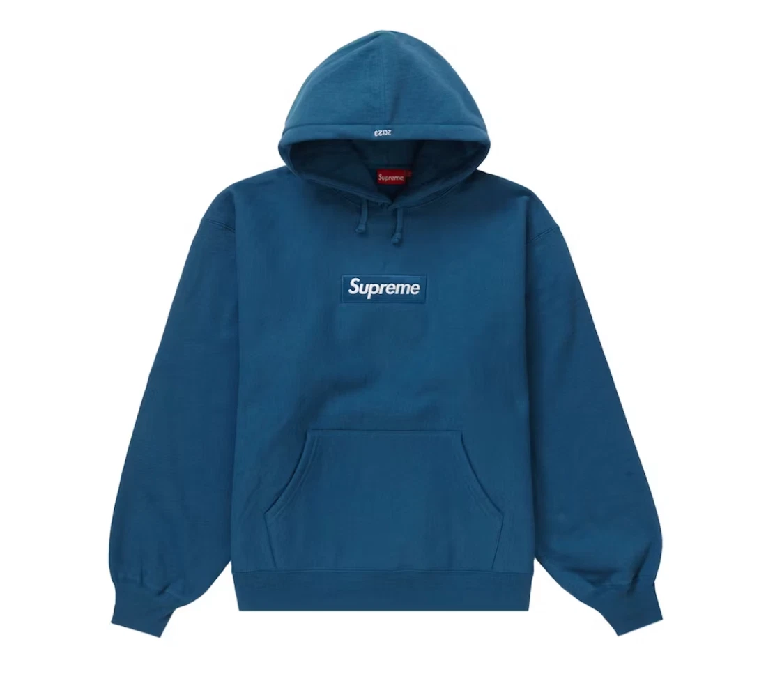 Sweat à capuche bleu logo Supreme Box