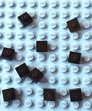 Lego Black Plates 1 x 1 Stud Parts X10 NEW