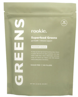 Rookie Superfood Greens Peach Mango 30 Packets Gut Health Immune Support