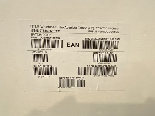 Absolute Watchmen Hardcover Edition Slipcase DC Comics 2005 (Factory Sealed) - 第 7/9 張圖片