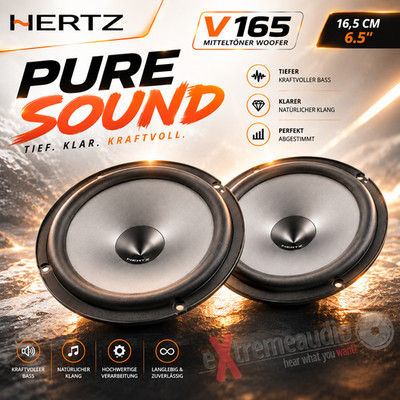 Hertz UNO V165 Lautsprecher Kickbass Tief Mitteltöner Woofer Bass 16,5 cm (6.5'')