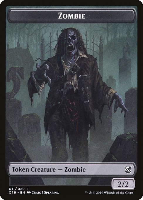 Zombie (2/2) Double-Side MTG Commander 2019 Token NM x4 Playset - Magic Card