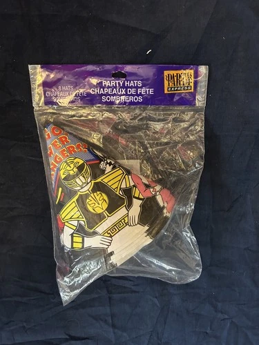 Vtg 1995 Mighty Morphin Power Rangers Party Hats Sealed (8 hats) Party Express