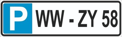 Privatparkplatz Schild mit Kfz-Zeichen  oder Wunschtext Größe 330 x 100 x 4 mm