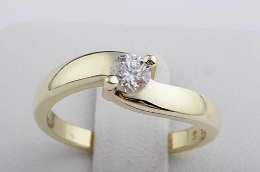 Solitär Ring Kristall 333 8K Gelb Gold Gr. 55 Top Zustand! - - Bild 2 von 4