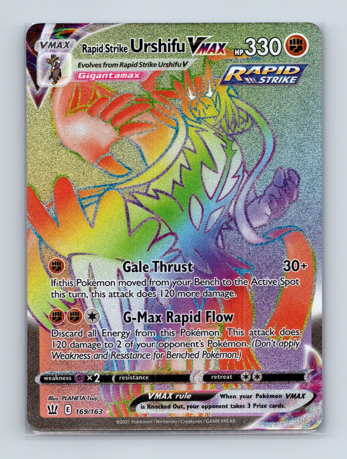 2021 Pokemon Rapid Strike Urshifu VMAX Battle Styles 169/163 Secret Rare NM
