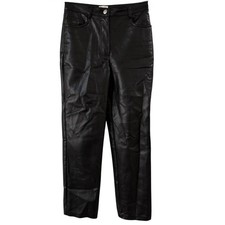 Aritzia Wilfred Melina Pants Womens 4 Black Faux Leather High Rise Straight