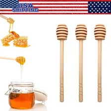 Practical 6'' Honey Stir Wooden Bar Mixing Handle Jar Spoon Stirrer Stick Lot