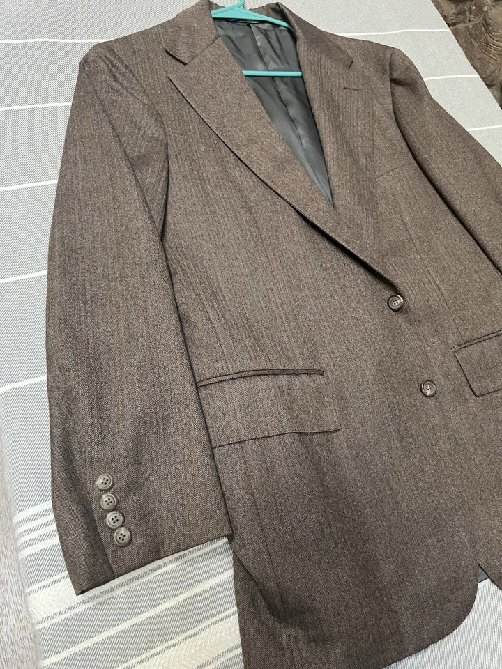 Винтажный Polo Ralph Lauren коричневый зеленый полоски Blazer 40R шерсти Sport пальто куртка - Изображение 3 из 4