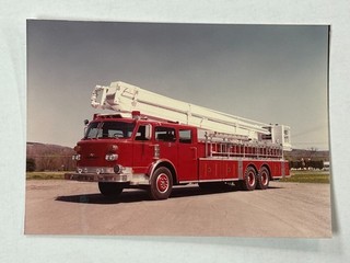 Unknown American La France 85' Snorkel Factory Fire Apparatus Print A64