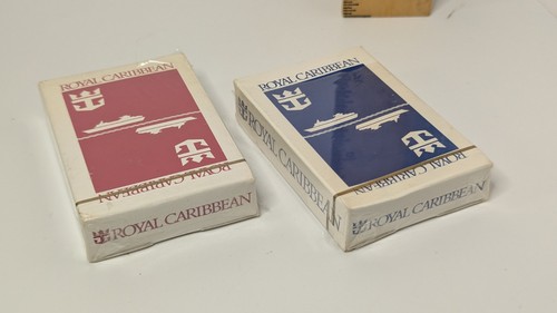 Carte da gioco vintage Royal Caribbean Cruise Lines - mazzo sigillato, rosso e blu - Foto 3 di 5