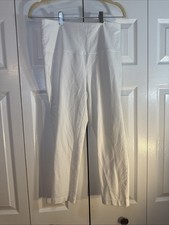 Chico's Women Capri Pants Straight Pull On Solid White Size 1 Zenergy
