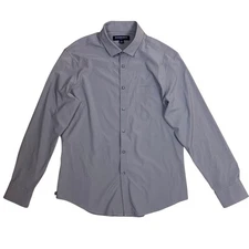 Mizzen And Main Leeward Trim Fit No Tuck Shirt L Stretch Performance Gray
