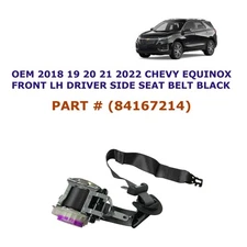 2018 19 20 21 2022 Chevy Equinox front left side seat belt BLACK 84167214