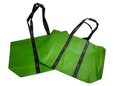 Lot 2x Kate Spade New York Dark Green Foldable Re-Usable Tote Bag 20x14