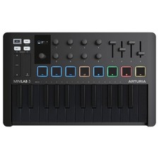 Arturia MiniLab 3 MIDI Hybrid 25 Key Desktop Keyboard Controller Deep Black