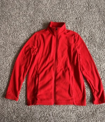 Lands' End Women's Fleece Full Zip Jacket Polartec Red Size Small NEW With Tags