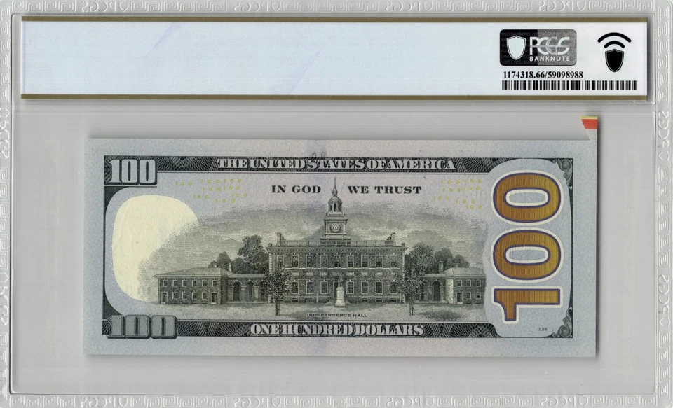 $100 2017A Cutting Error w/ Selvage, St. Louis, PCGS 66 PPQ TOP POP. PH19205800C - Image 2 of 3