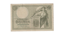 GERMANY 1906 10 MARK BANKNOTE P9b  FINE CONDITION (SEE SCANS AND MY NOTE BELOW)