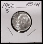 1950-S Roosevelt Dime, Brilliant Uncirculated #3186