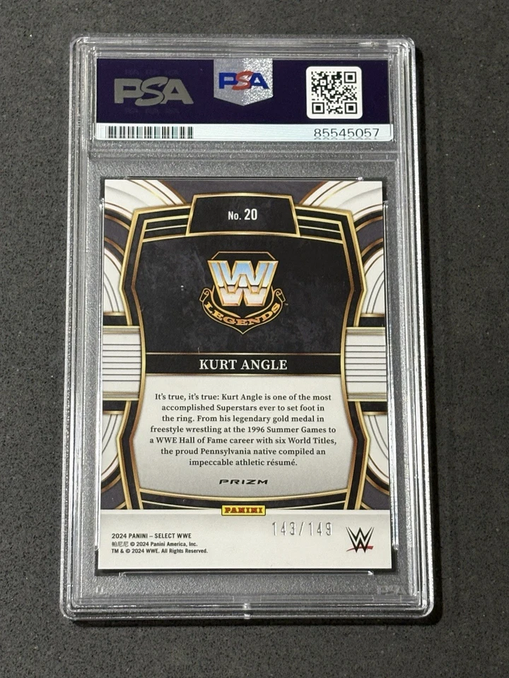 KURT ANGLE 2024 PANINI SELECT WWE RED WAVE PRIZM SIGNED AUTOGRAPHED CARD PSA/DNA - Image 2 of 2