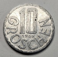 1959 Austria 10 Ten Groschen - Aluminum Coin - Austrian - World Coin - Europe